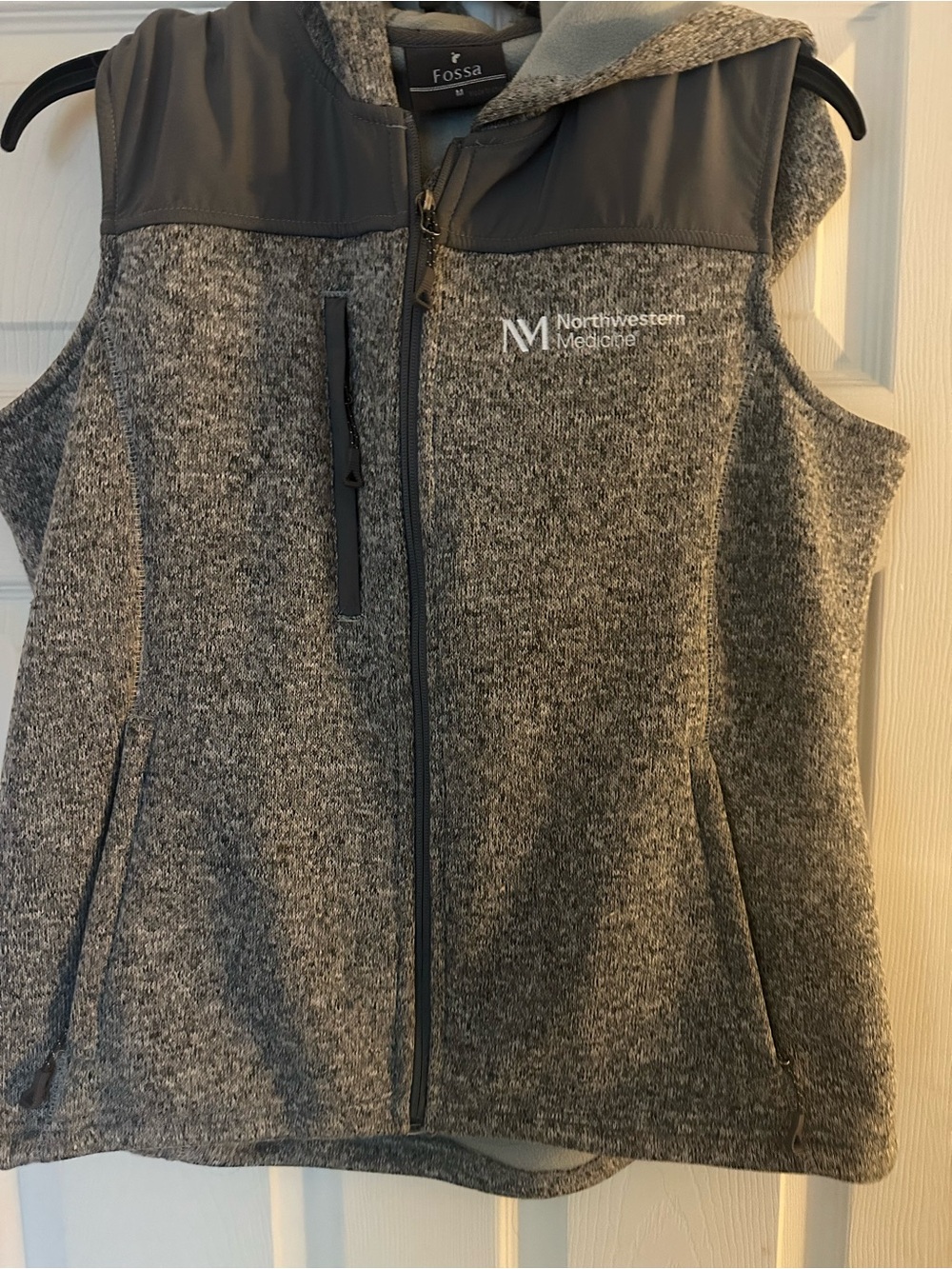 Northwestern medicine Women's Gray Knit Zip-Up Vest with Hood